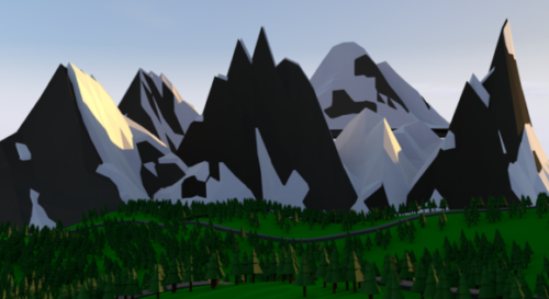 snow mountain 3d model