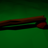 Lowpoly Log And Rock