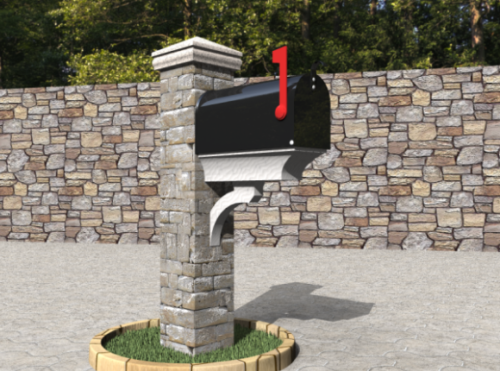 Stone Mailbox Post