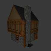 Wooden Stone Chimney Medieval House