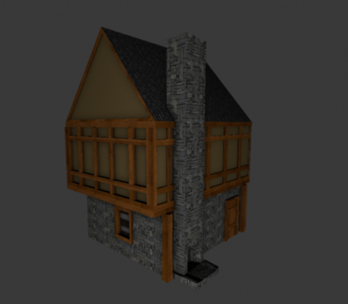Wooden Stone Chimney Medieval House
