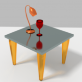 Modern Table With Lamp