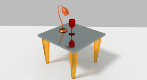 Modern Table With Lamp