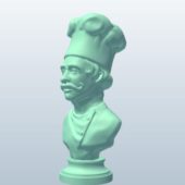 Bust French Chef Statue