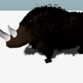 Rigged Wooly Rhino