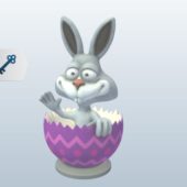 Bunny Sitting Inside Egg