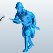 Soldier Walking With Rifle Sculpt