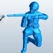 Soldier Knee Firing A Rifle Character