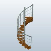 Metal Wooden Spiral Stairs