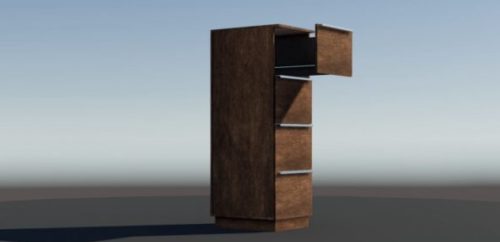 Tall Wooden Office Cabinet