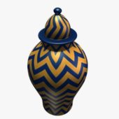 Vase With Lines Decoration