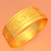 Wedding Gold Ring With Decoration