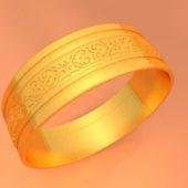 Wedding Golden Ring With Decoration