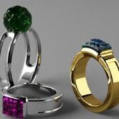 Gold Silver Wedding Rings Set