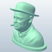 Winston Churchill Bust Statue