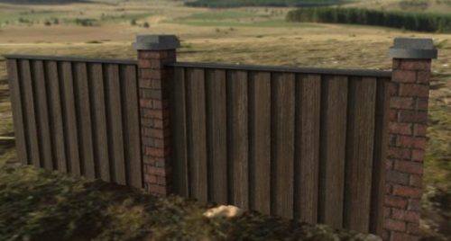 Wooden Brick Fence