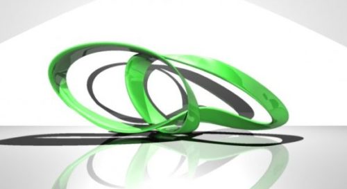 Green Curved Decoration