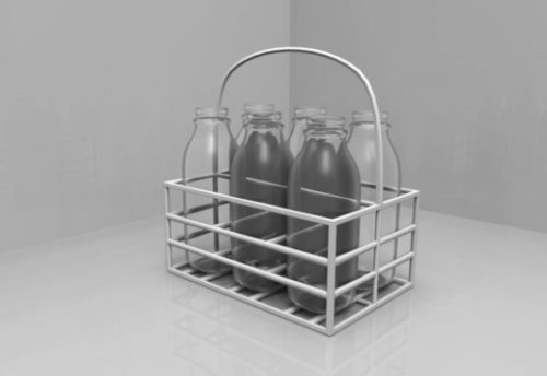 Milk Bottles In Basket
