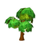 Cartoon Anime Green Tree