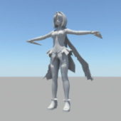 Anime Warrior Girl Character