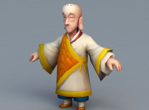 Buddhist Monk Cartoon Character