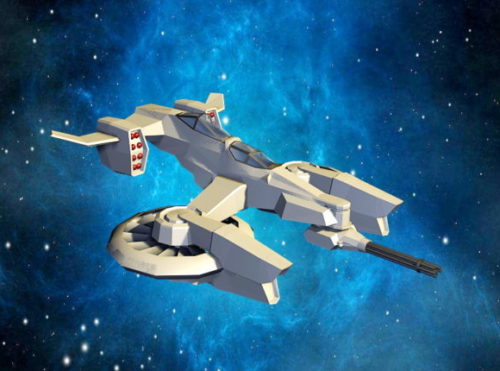 Sci-fi Gunship Spaceship