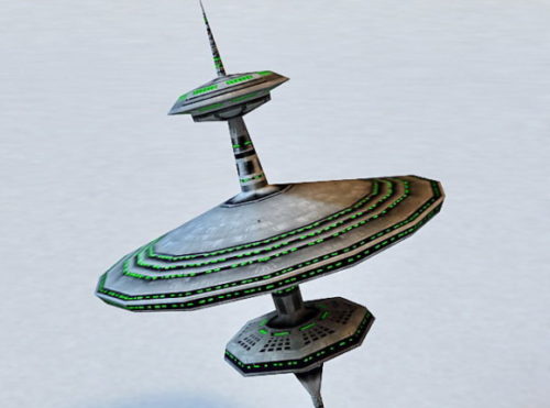 Sci-fi Round Plate Space Station