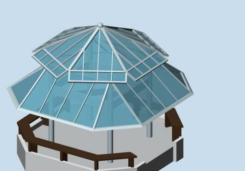 Glass Roof Gazebo Pavilion