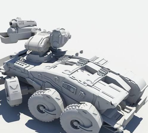 Military Sci-fi Tank 3D Model - .Ma, Mb - 123Free3DModels
