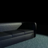 Black Furniture Leather Sofa