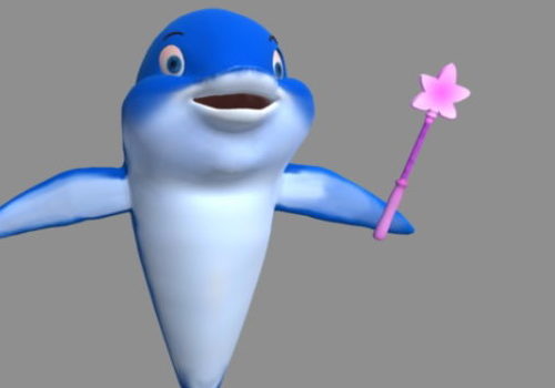 Cute Character Cartoon Dolphin