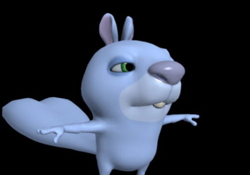 Blue Squirrel Character Rigged