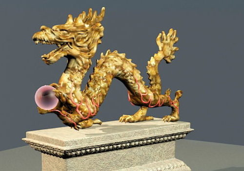 Vintage Chinese Dragon Sculpture