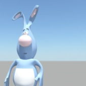 Blue Cartoon Rabbit