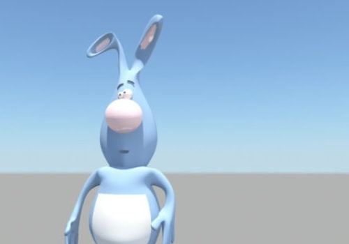 Blue Cartoon Rabbit
