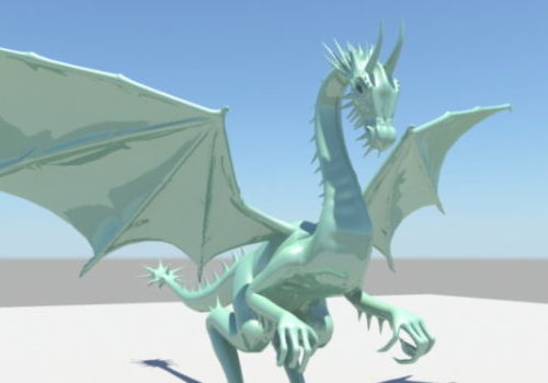 Lowpoly Western Green Dragon