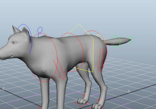 Lowpoly Wolf Rigged V1