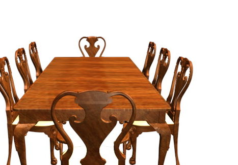 Antique Rectangle Dining Table Set