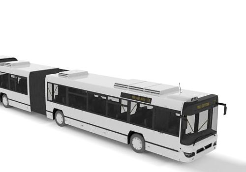 White Paint Articulated Bus