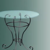 Round Glass Antique Dining Table