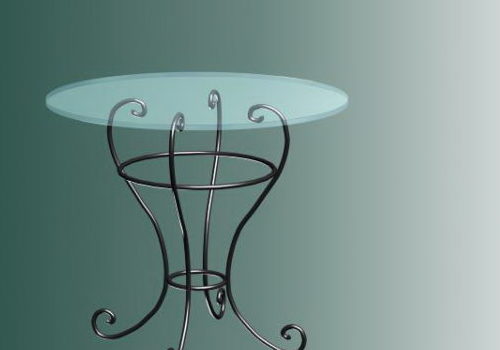 Round Glass Antique Dining Table