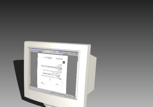 Old White Crt Monitor