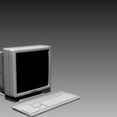 Square Crt Monitor With Keyboard
