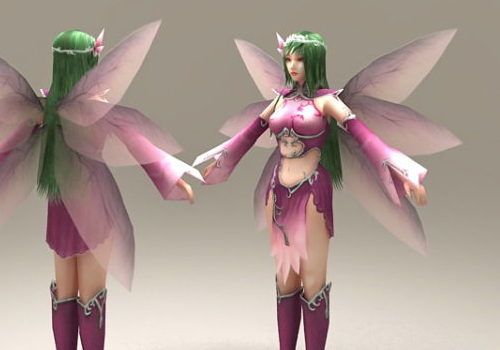 Purple Fairy Girl Character