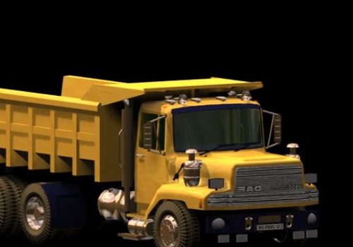 Yellow Dump Truck Vehicle