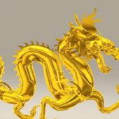 Golden Chinese Dragon Sculpture | Animals