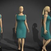 Lowpoly Woman In Walking Pose | Characters