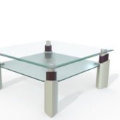 Double Square Glass Coffee Table Furniture