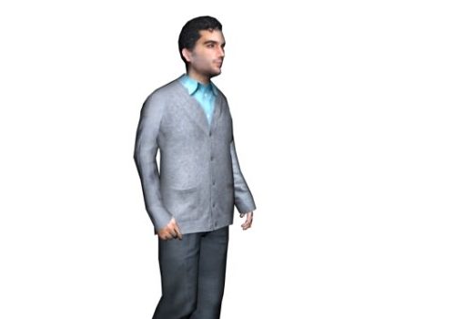 Businessman Walking In Vest Fashion Characters