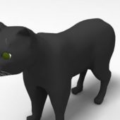 Black Cat Lowpoly Pet Animals